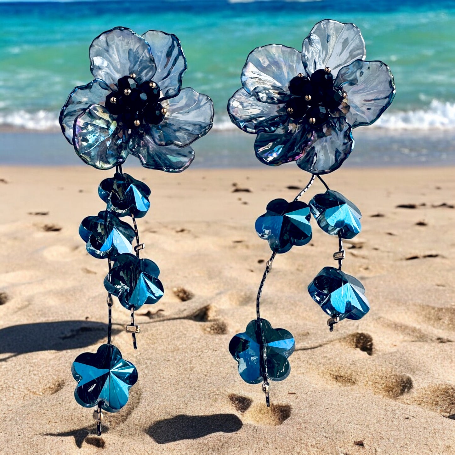 Blue Flower Earrings