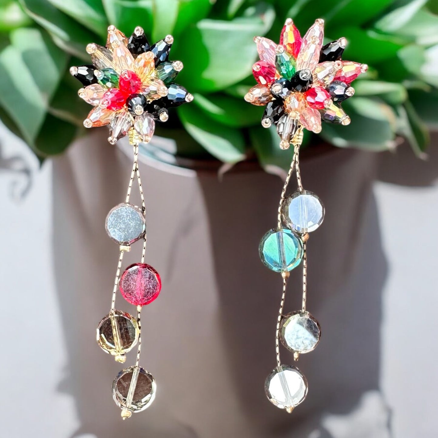 Crystal Flower Earrings