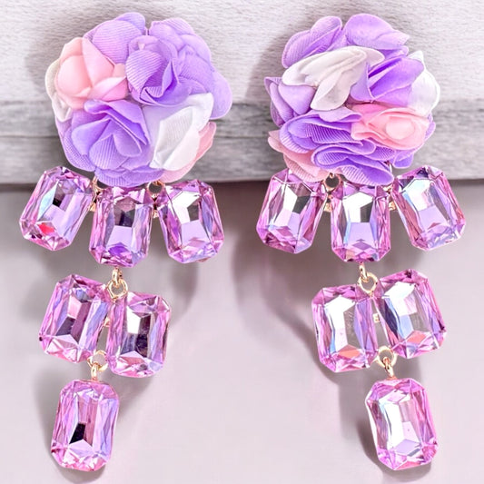 Purple Flower Earrings