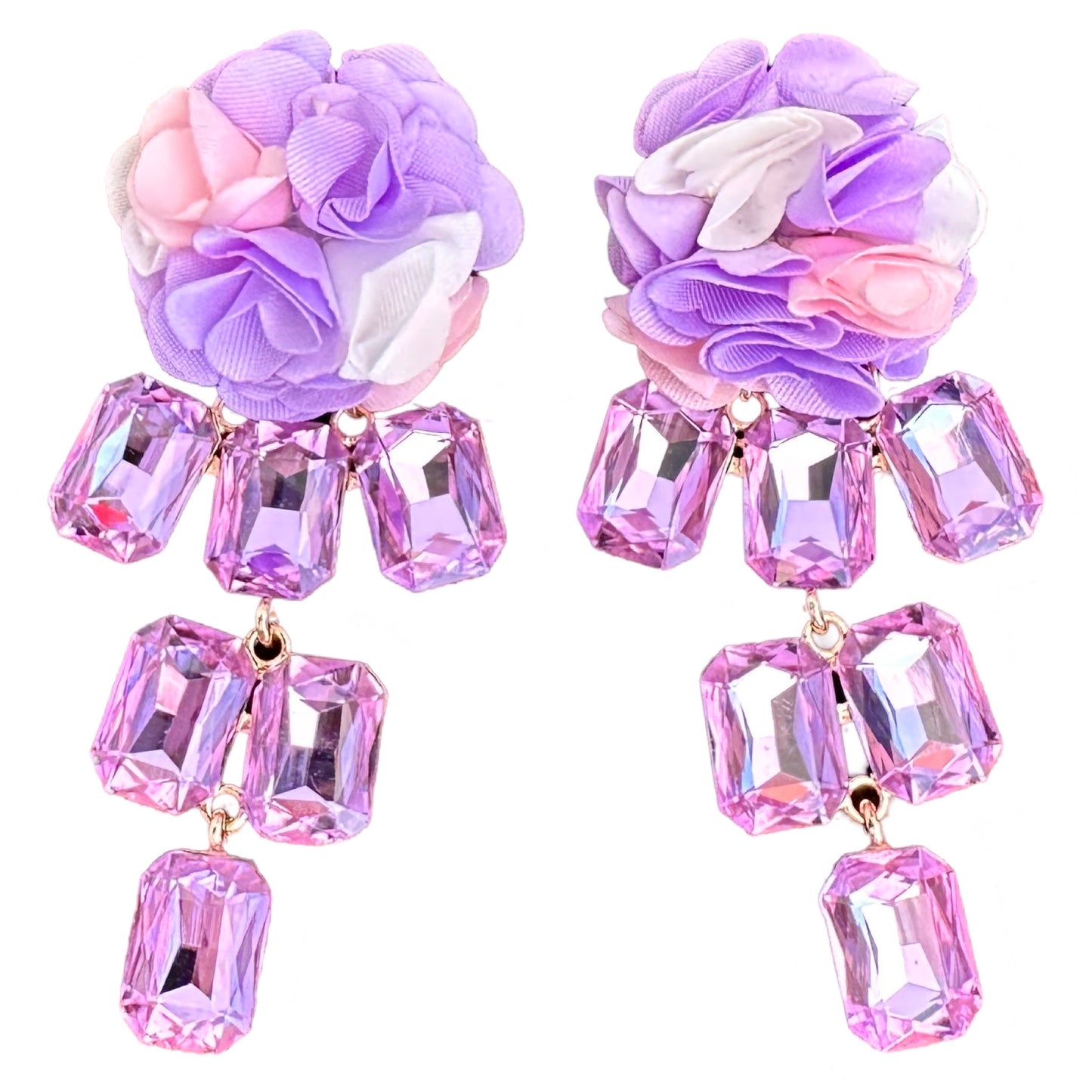 Purple Flower Earrings