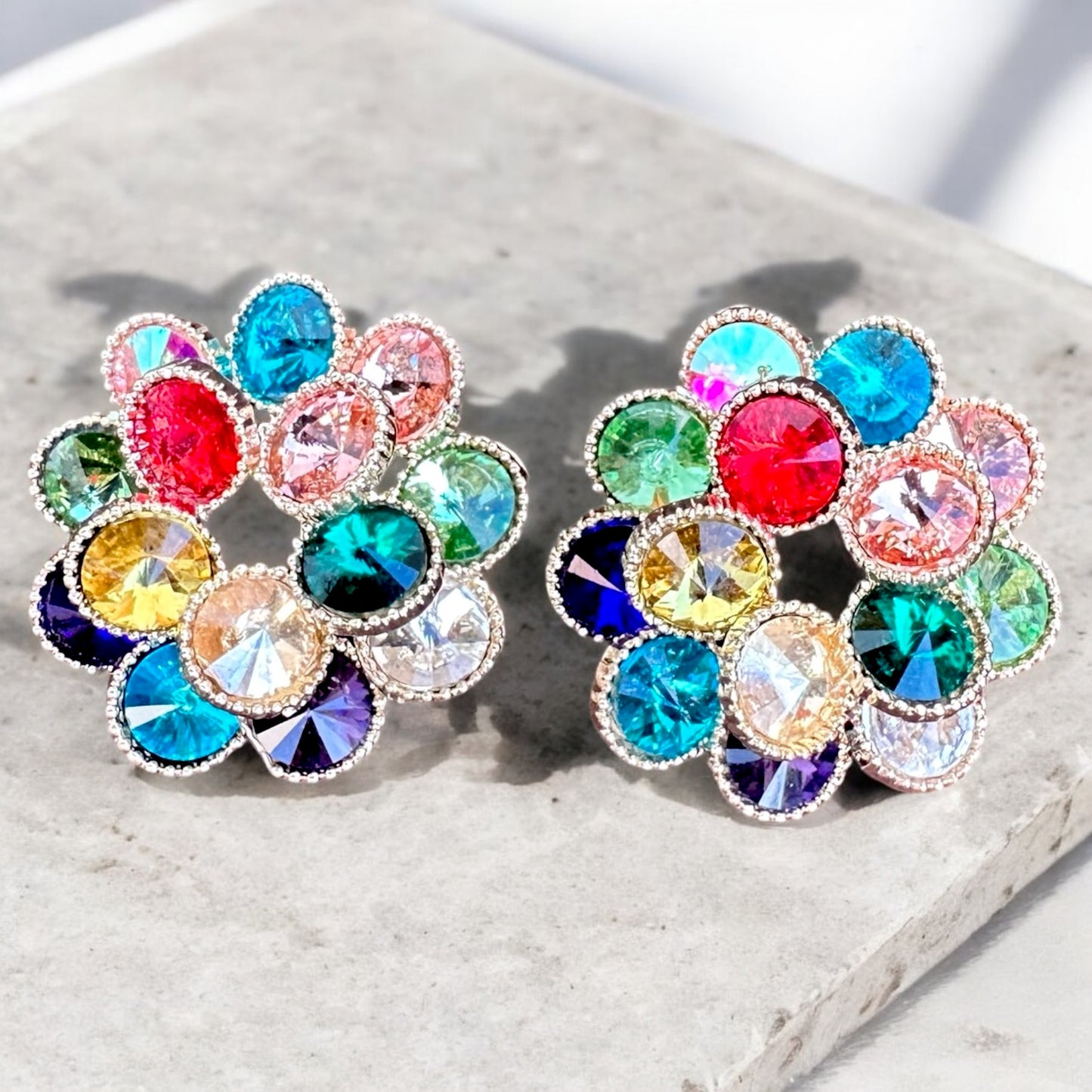 Floral Round Earrings