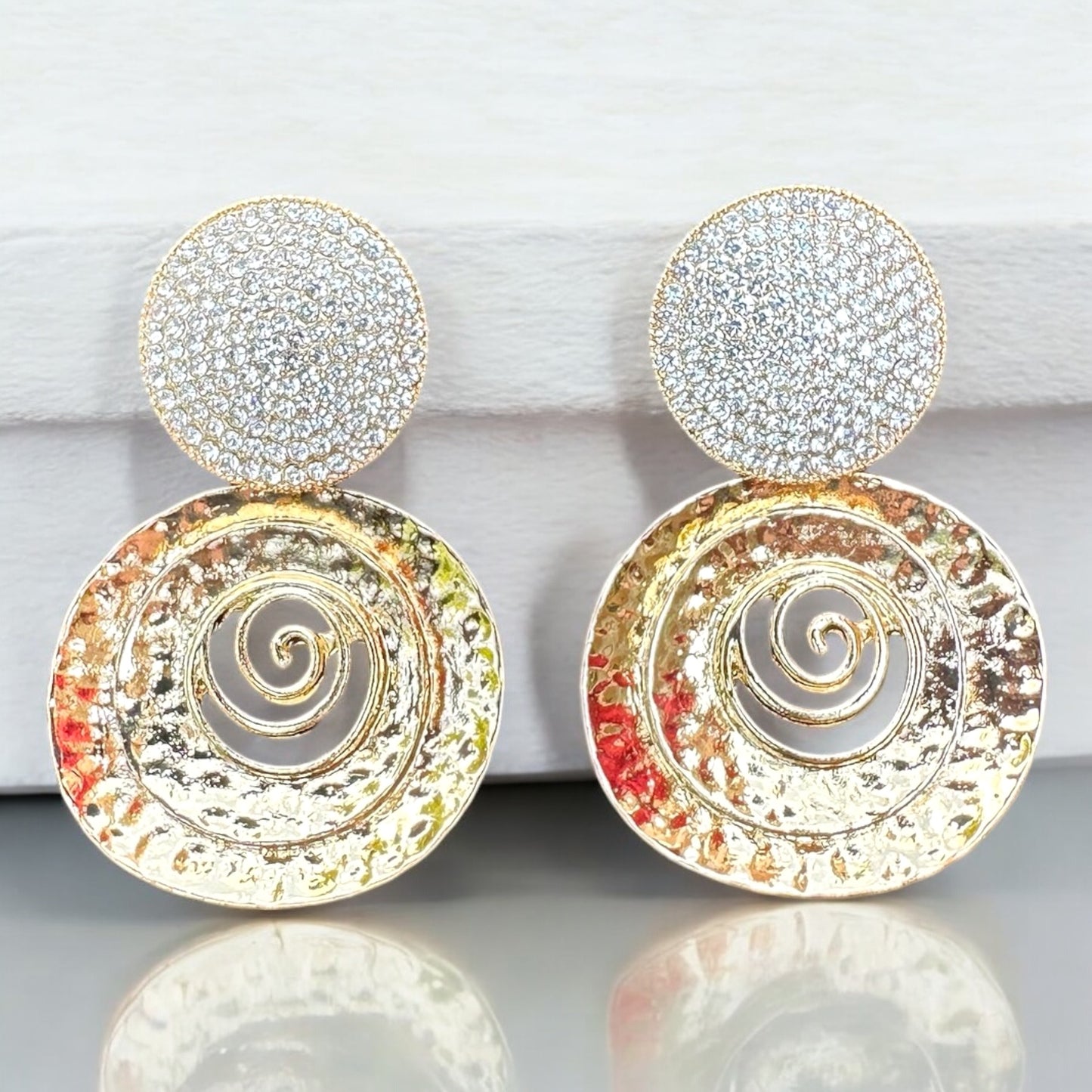 Golden Hammered Earrings