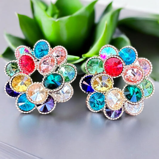 Floral Round Earrings